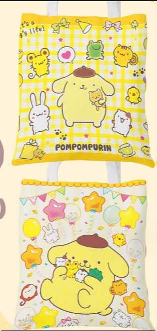 Sanrio Family Canvas Tote - Limited Editions - Kuromi, Cinnamoroll, Hello Kitty, My Melody, Pompompurin - Kawaii Gift for Sanrio Fans
