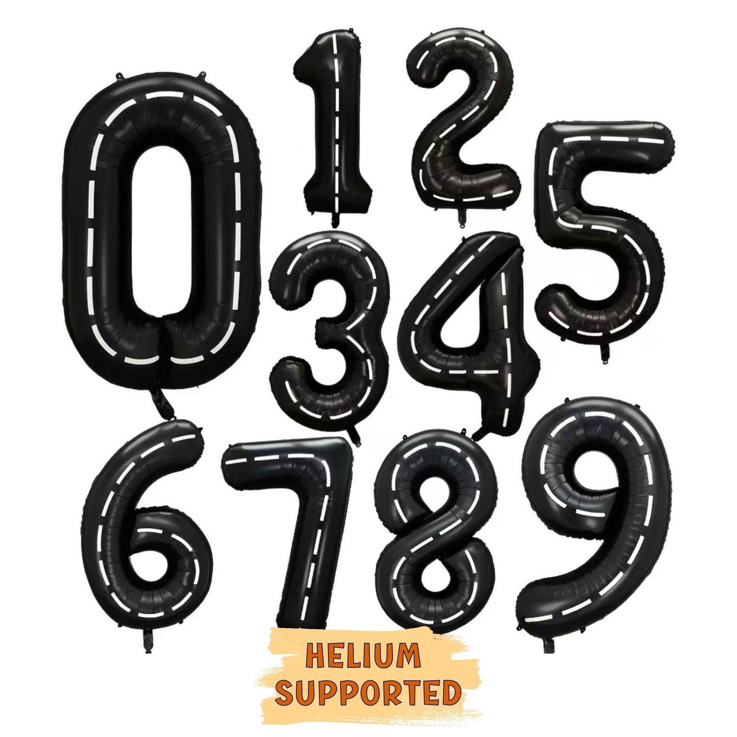 Car Racing Theme Party Balloon Garland – 106 pcs – Black Number Balloon Of Choice – Car Racing Themed Birthday / Baby Showers Decoration – Helium Supported