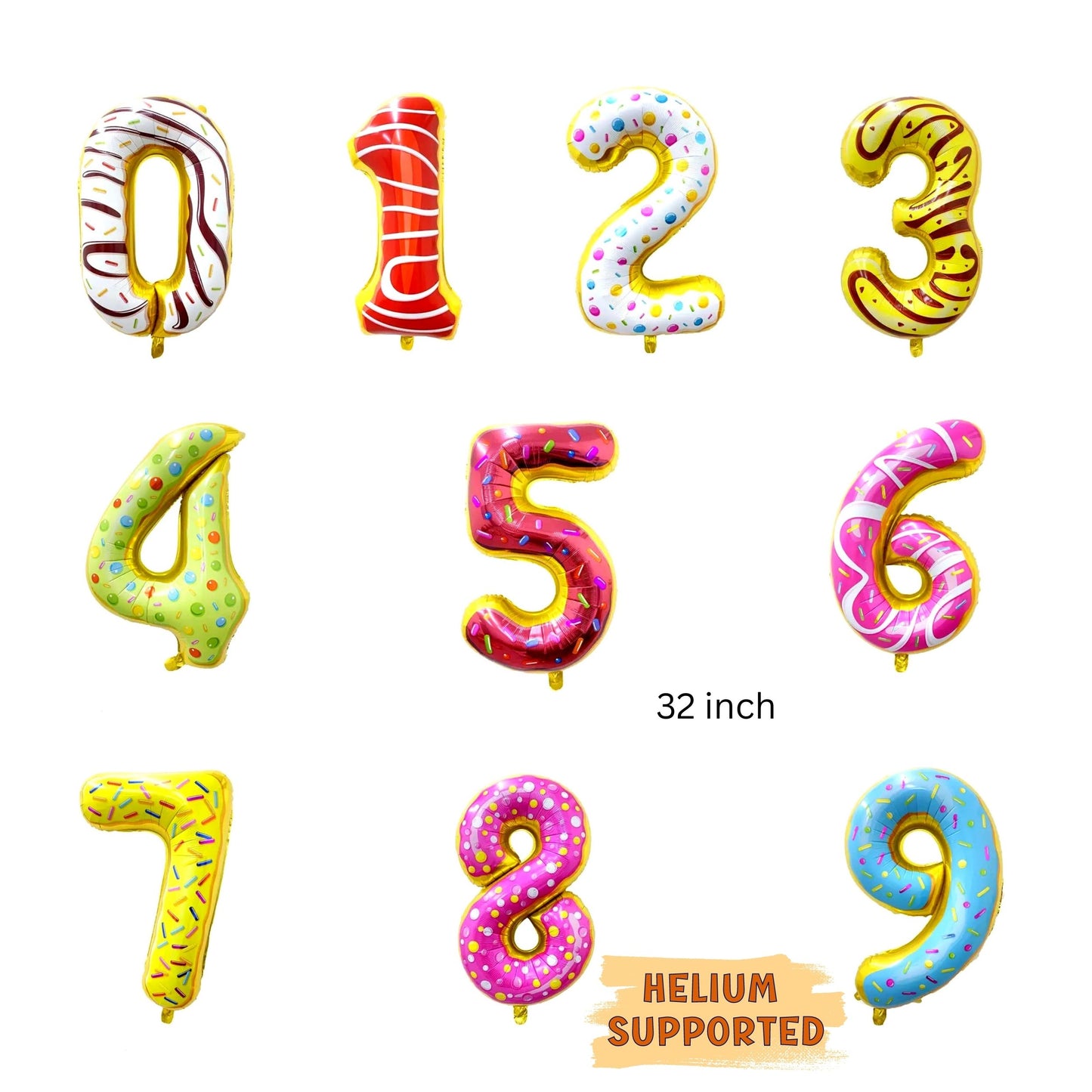 Sweet Candy anIce Cream Rainbow Macaron Balloon Kit with Rose Gold Happy Birthday Balloon - 128 Piece Party Bundle