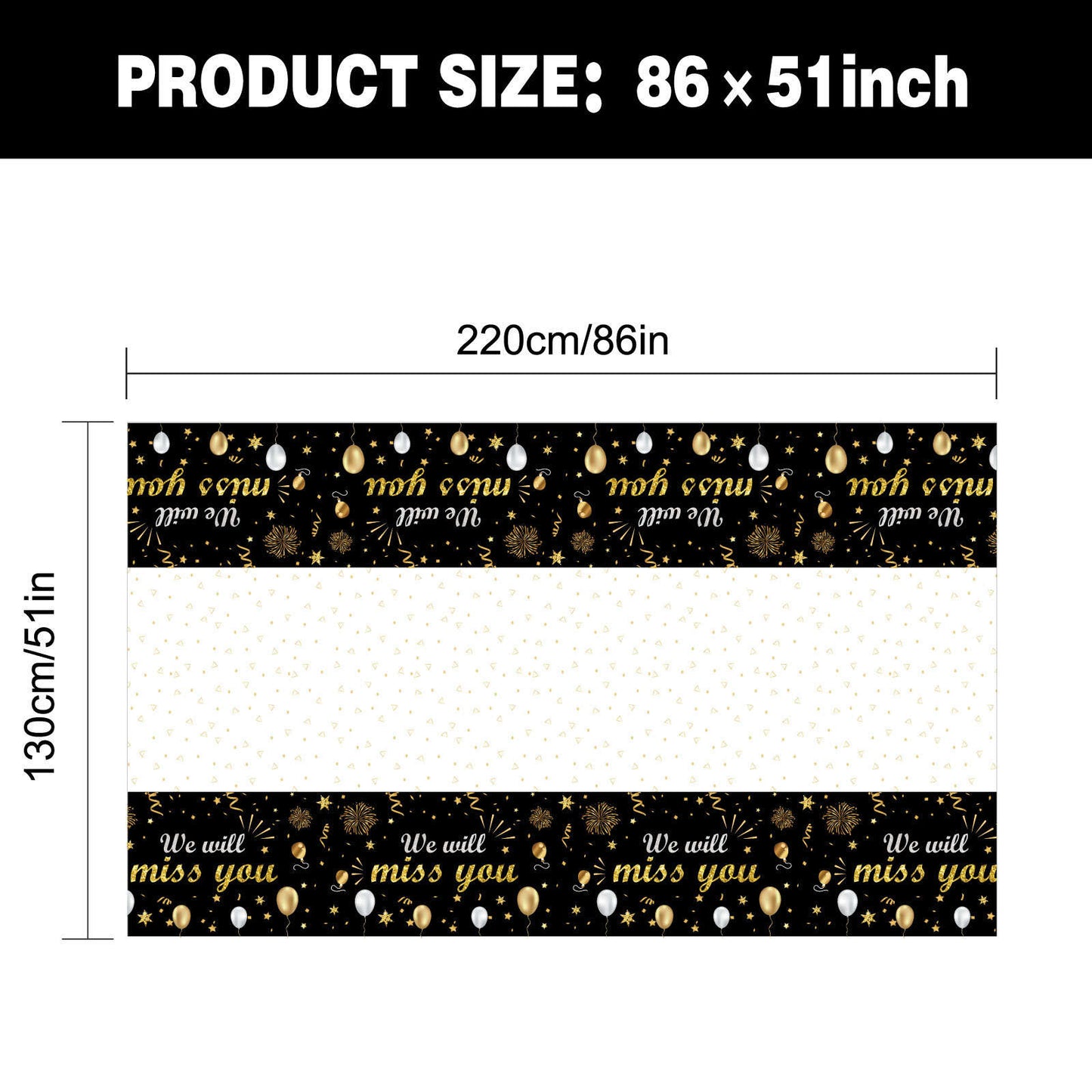 Happy Retirement Party Decorations Tableware Set – Black & Gold Banner, Cake Toppers, Plates, Cups, Napkins, Balloons & More – Complete Set for Retirement Celebrations