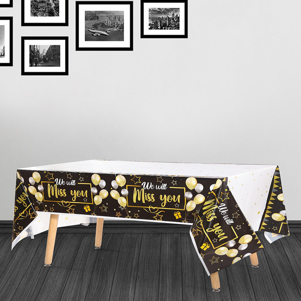 Happy Retirement Party Decorations Tableware Set – Black & Gold Banner, Cake Toppers, Plates, Cups, Napkins, Balloons & More – Complete Set for Retirement Celebrations
