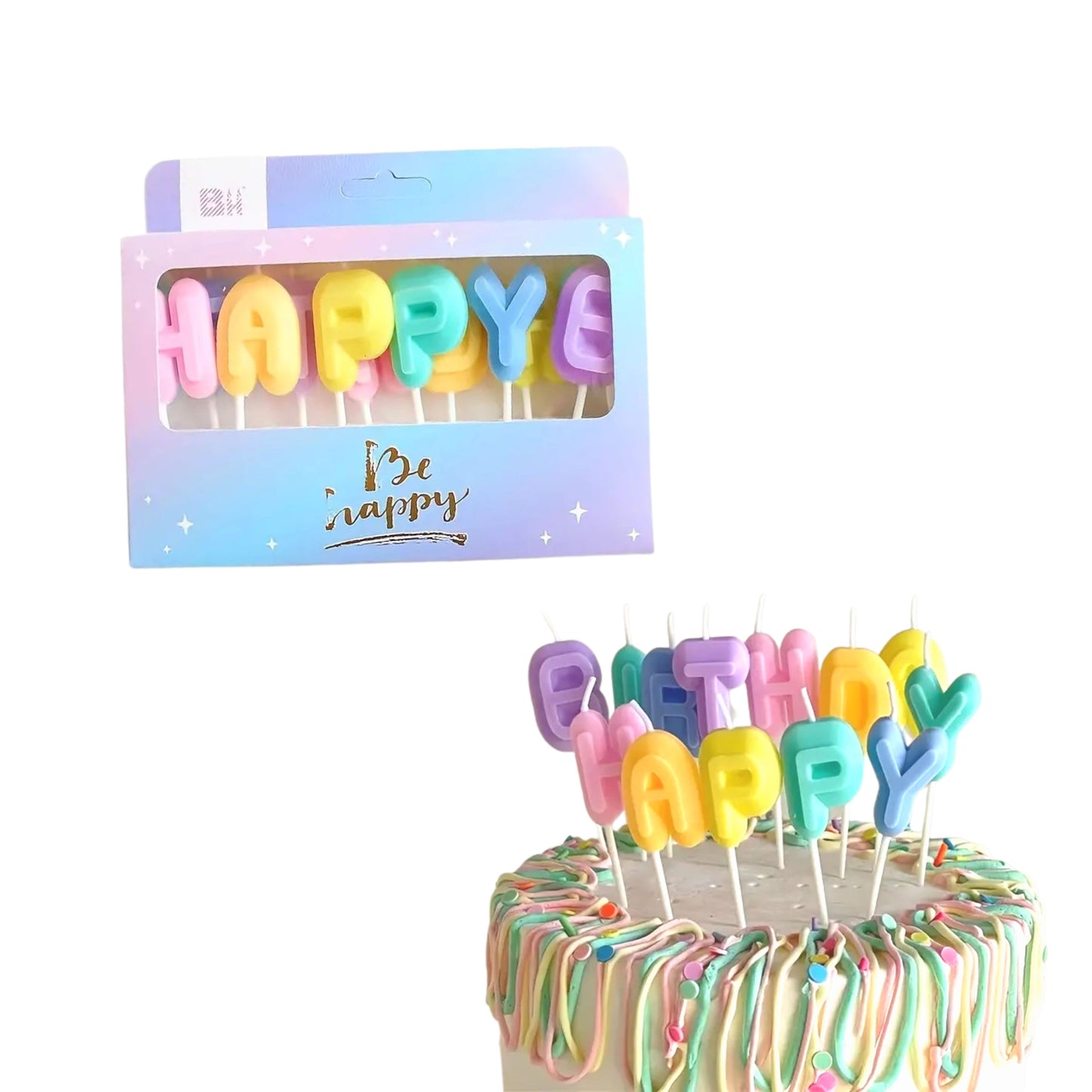 Sweet Candy Ice Cream Balloon Garland Kit with Multi-Color Backdrop and Happy Birthday Candles - 8 Piece Party Decoration Bundle
