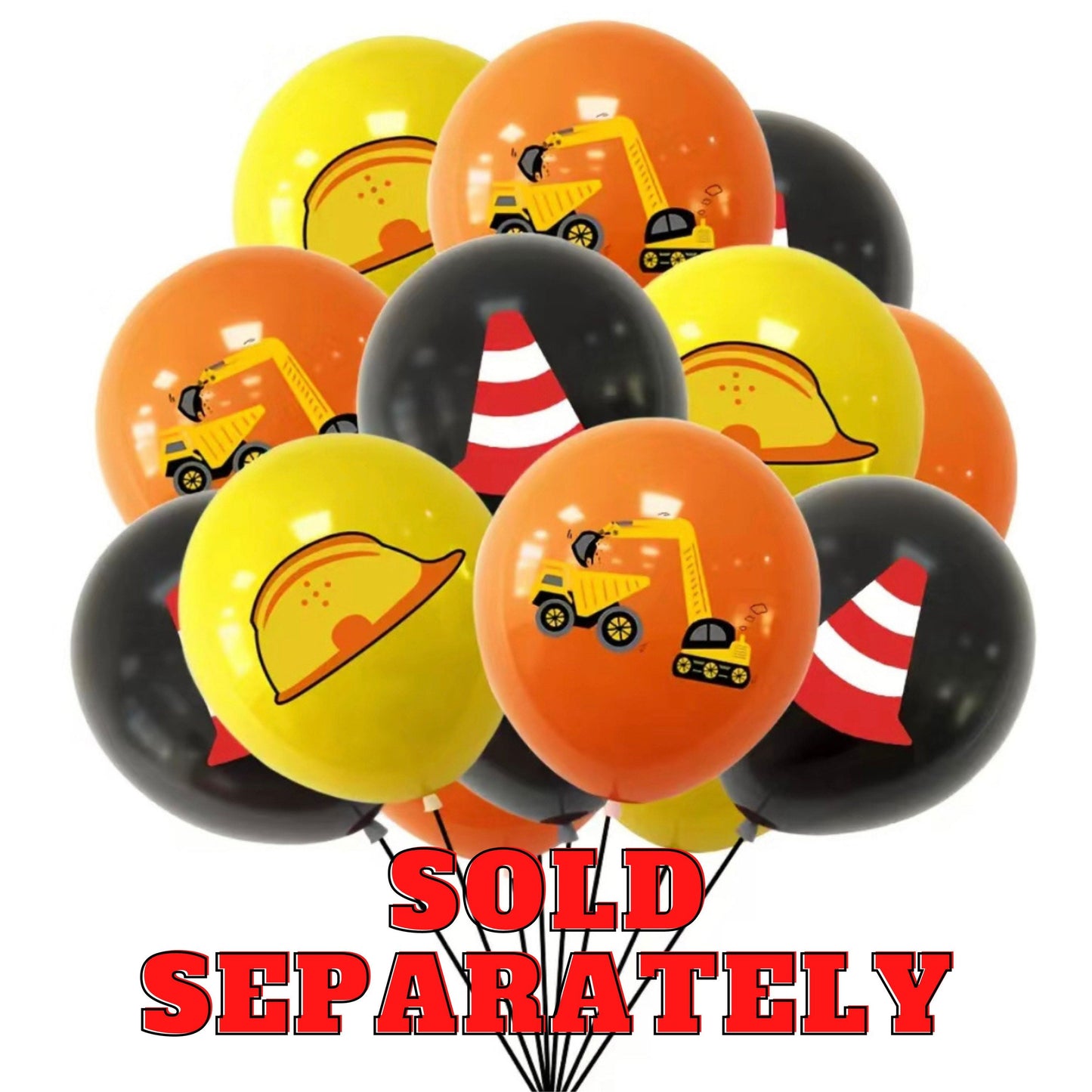 Construction Birthday Theme Vehicle Balloons Garland Kit - 100+ Orange, Yellow, Black Balloons - Construction, Traffic Zone, Dump Truck Theme