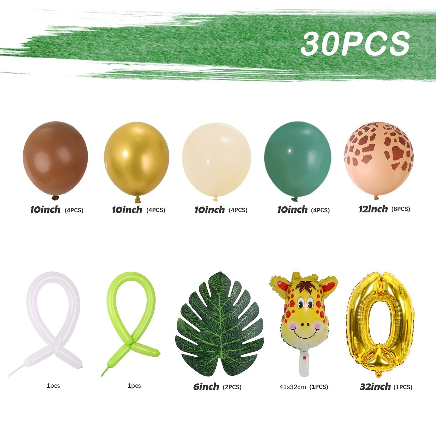 Safari Jungle Animal Balloon Kit - Sage Green DIY Party Garland for Baby Shower, First Birthday, Wild One, Safari Theme Party, Zoo or Jungle Events