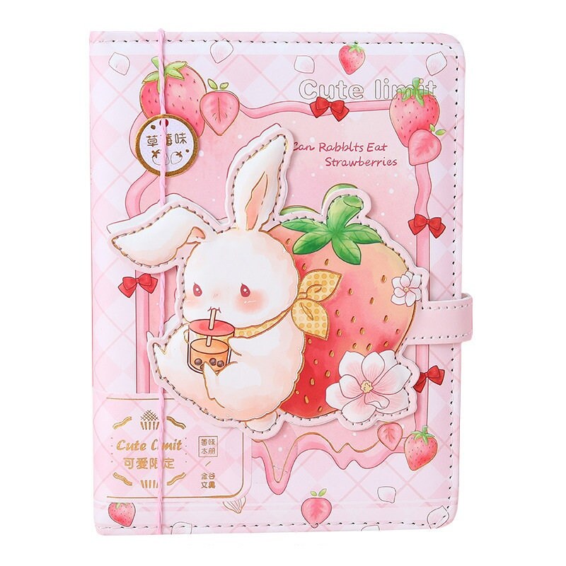 Kawaii Ecofriendly Diary Notebook | 6''x4'' 112 Sheets | Cute Bunny Notebook | Kid School Office Notebook | Anime Lover Birthday Gift