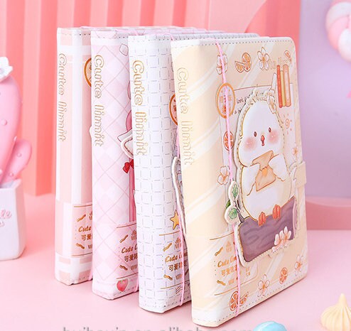 Kawaii Ecofriendly Diary Notebook | 6''x4'' 112 Sheets | Cute Bunny Notebook | Kid School Office Notebook | Anime Lover Birthday Gift