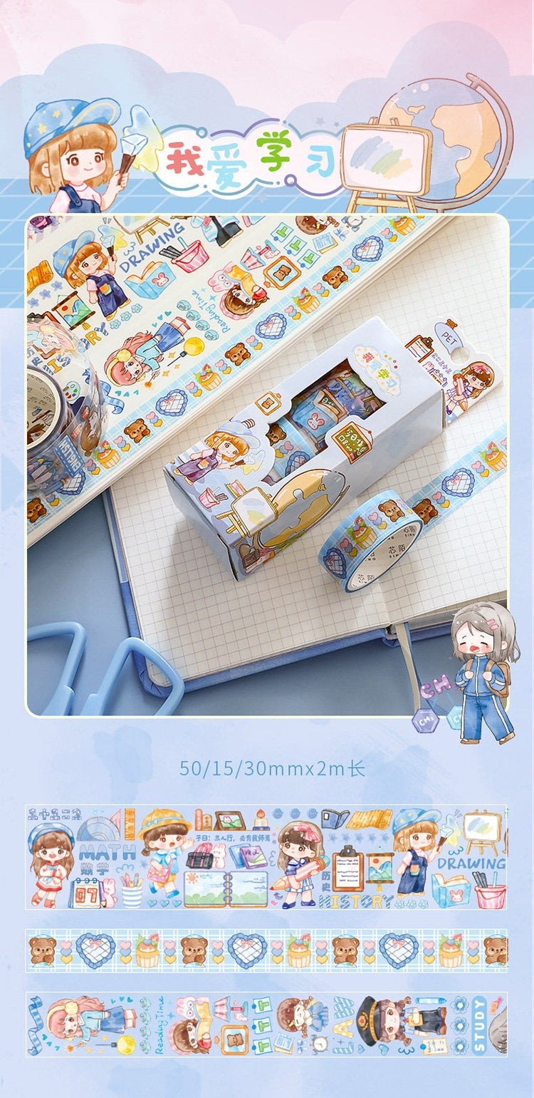 Kawaii Washi Tape 3 Rolls/ Set, Decorative Washi Tape, Scrapbooking Planner Washi Tape, Cute Washi Tape, Bullet Journal Tape Variety Pack