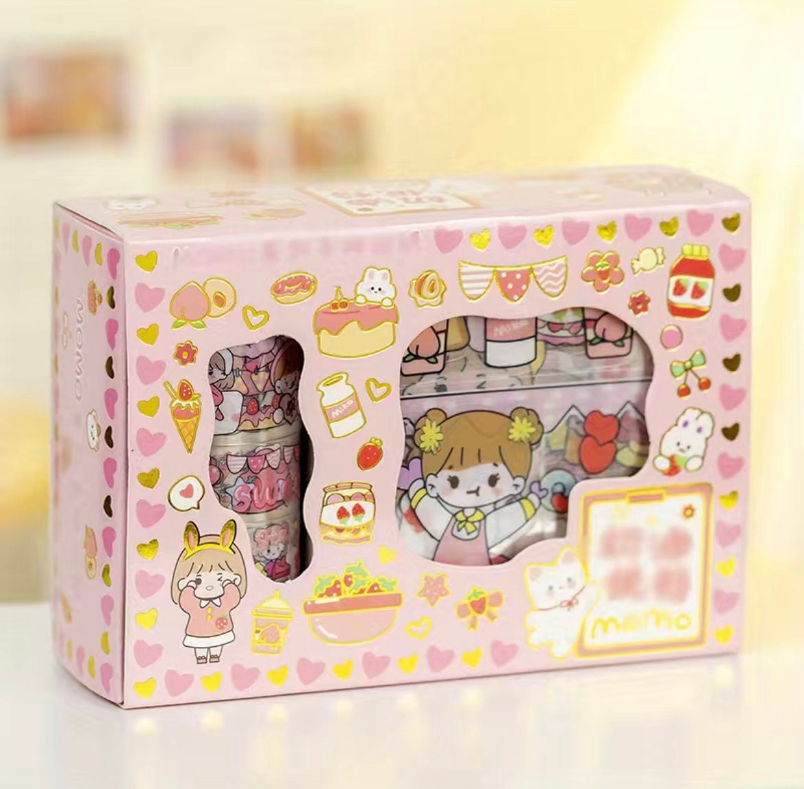DIY Stickers and Washi Tapes Set | Stickers Gift Set | Stationary Gift Set | School Supplies | Stickers Set | Birthday Gift | Kawaii Sticker
