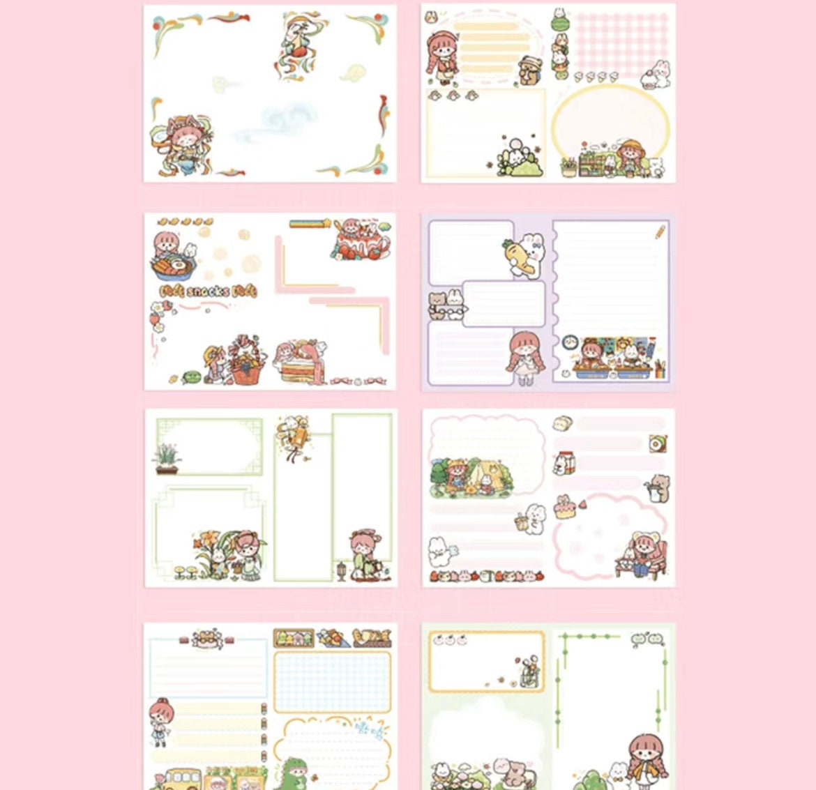Pink and Purple Bunny Diary Notebook | 5"x7" 80 pages | Cute Notebook | Cherry Blossom Notebook | Kid NotebookAnime Lover Birthday Gift