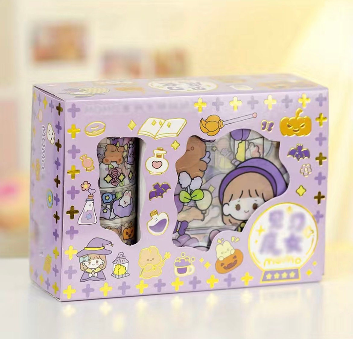 DIY Stickers and Washi Tapes Set | Stickers Gift Set | Stationary Gift Set | School Supplies | Stickers Set | Birthday Gift | Kawaii Sticker