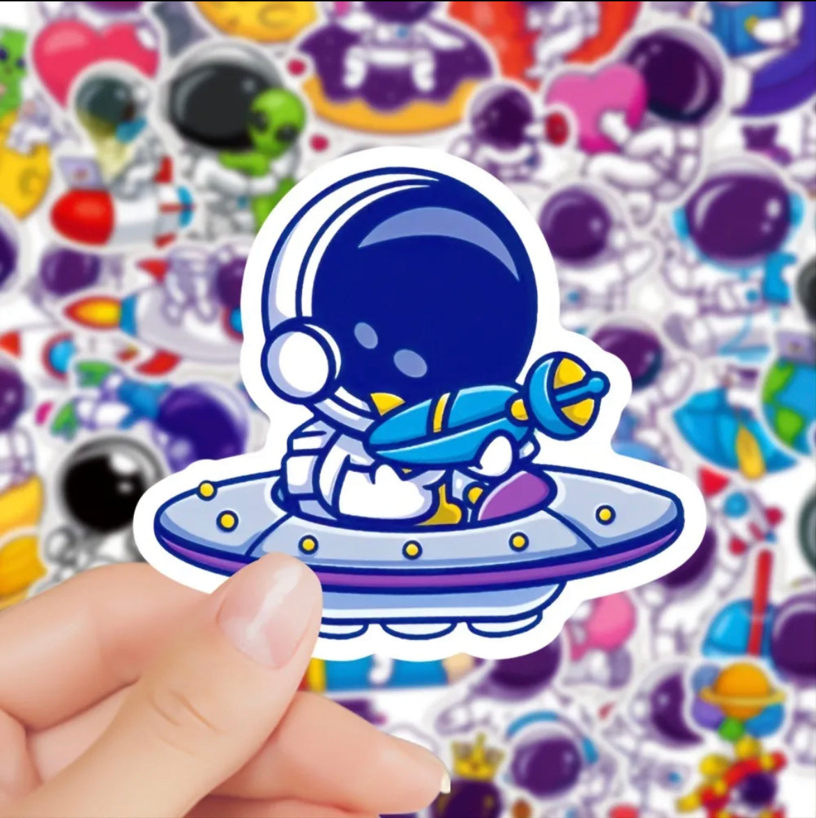 Space, Astronauts, UFO, Rockets Stickers Pack – 50 pcs – Fun & Activities Style – Gifts & Birthday Favors - Space Theme Vinyl Stickers For Notebooks, Hydro Flasks, Helmets, Laptops, Skateboards