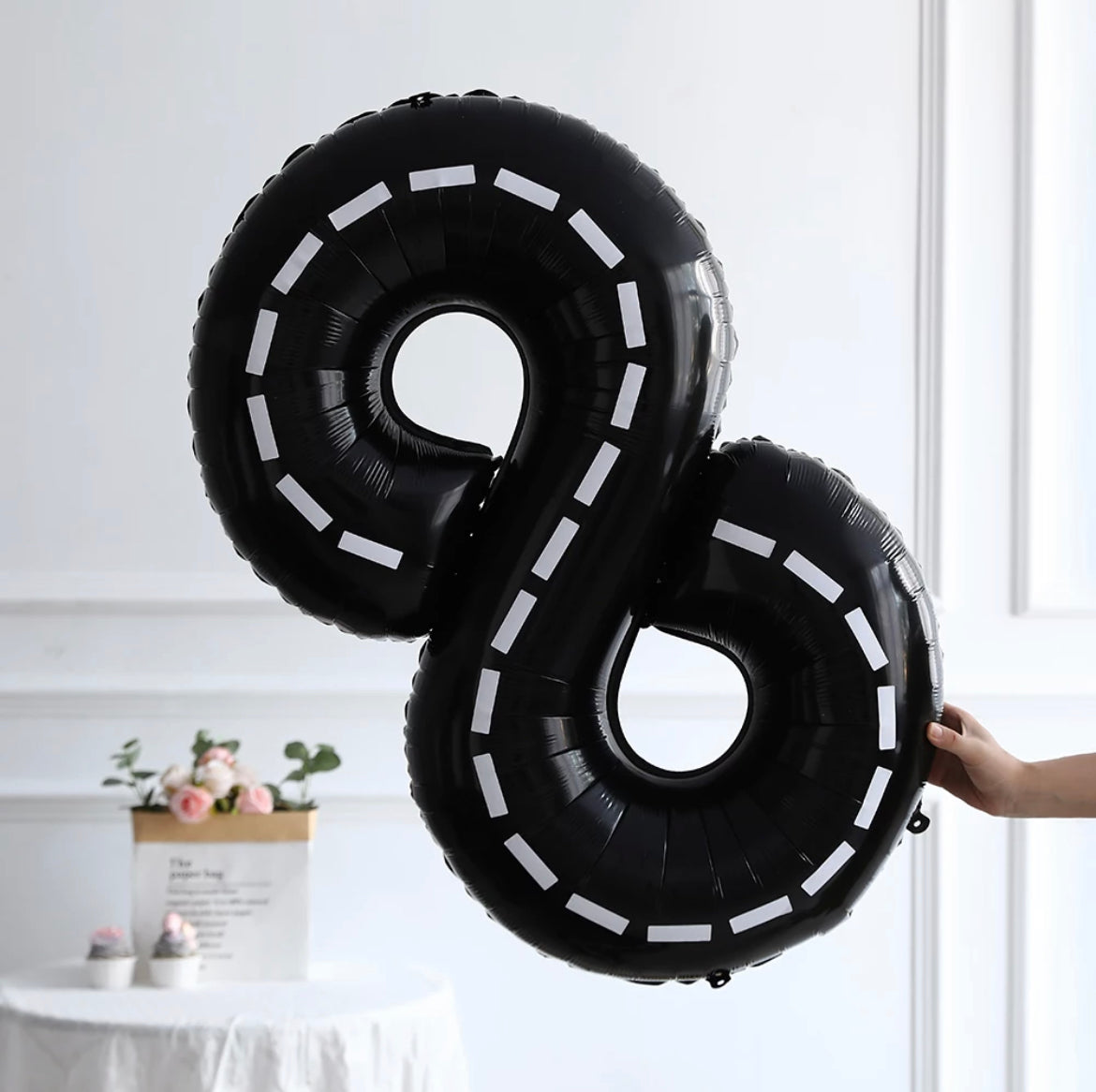 Car Racing Theme Party Balloon Garland – 106 pcs – Black Number Balloon Of Choice – Car Racing Themed Birthday / Baby Showers Decoration – Helium Supported
