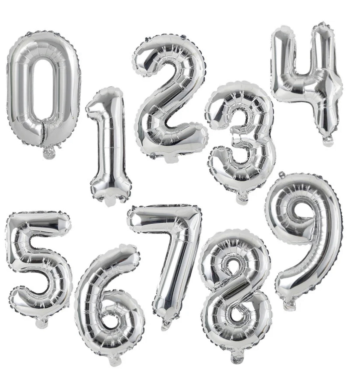 Silver Number Foil Balloons – 16" & 32" Sizes - Perfect for Birthday, Wedding Anniversary Parties