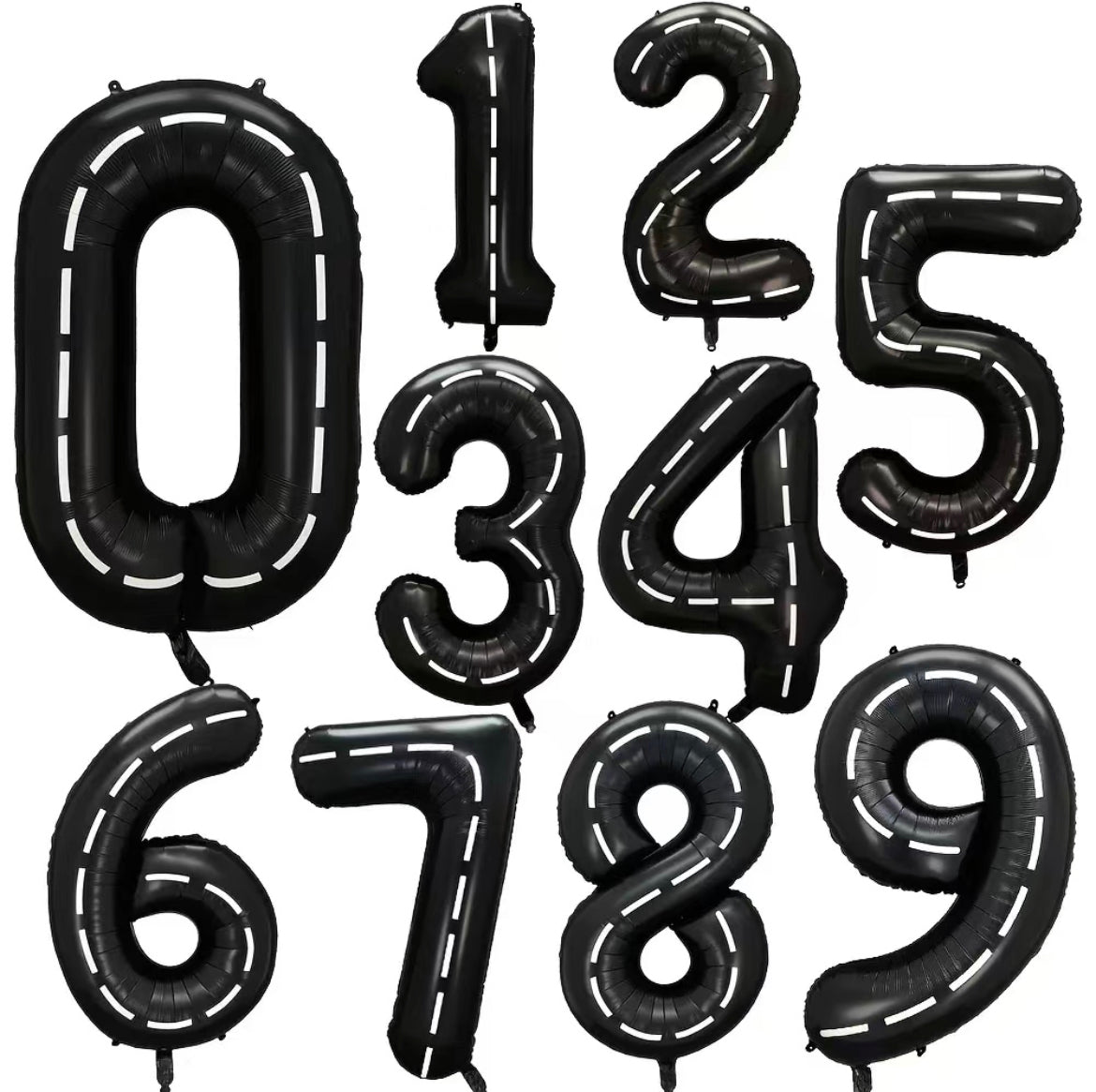 Car Racing Birthday Theme Number Balloons Set of 5 pcs - 40'' Jumbo Balloons - Helium Supported - Best Seller