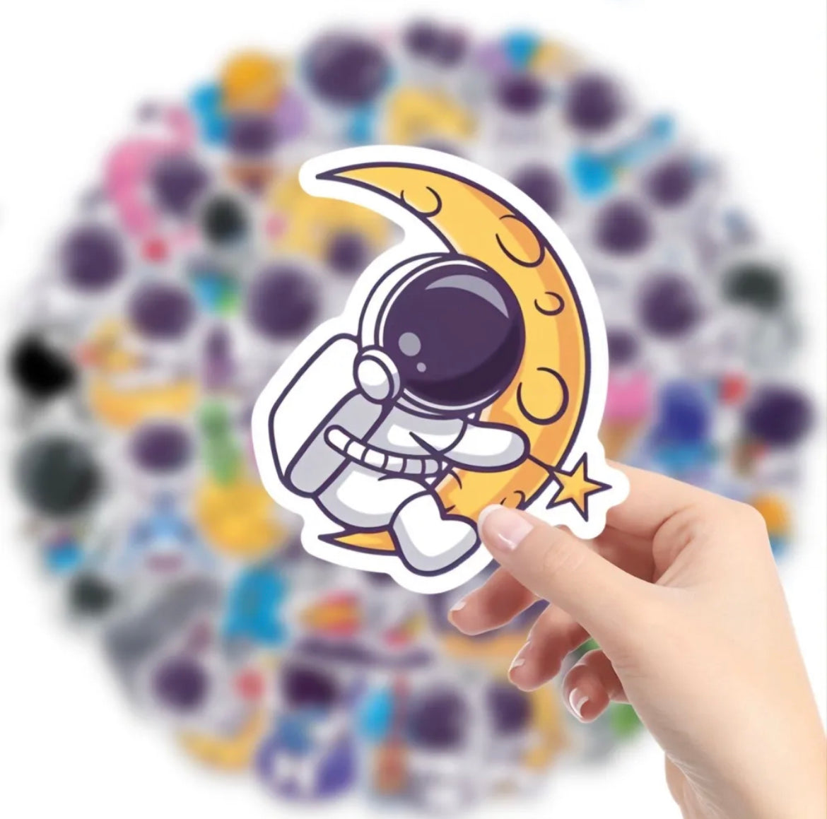 Space, Astronauts, UFO, Rockets Stickers Pack – 50 pcs – Fun & Activities Style – Gifts & Birthday Favors - Space Theme Vinyl Stickers For Notebooks, Hydro Flasks, Helmets, Laptops, Skateboards
