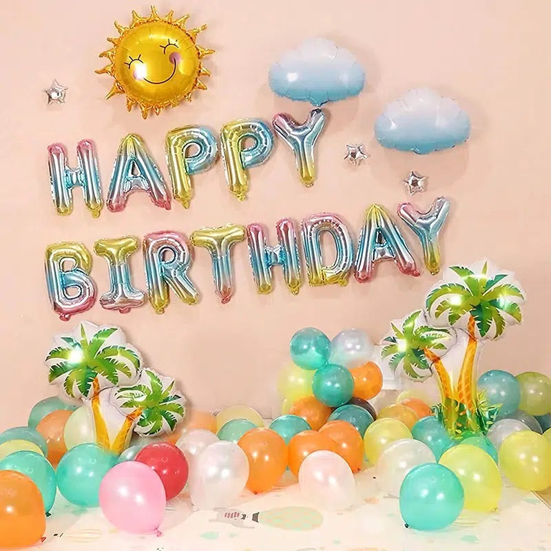 Happy Birthday Foil Balloon Letter Set - 13 pcs - Birthday Party Wall Banner Decorations 16''