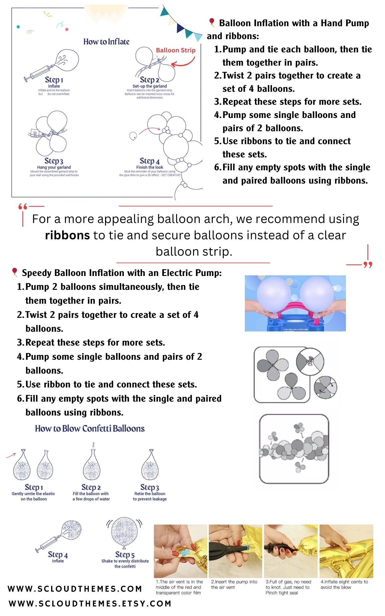 the instructions for how to make a balloon