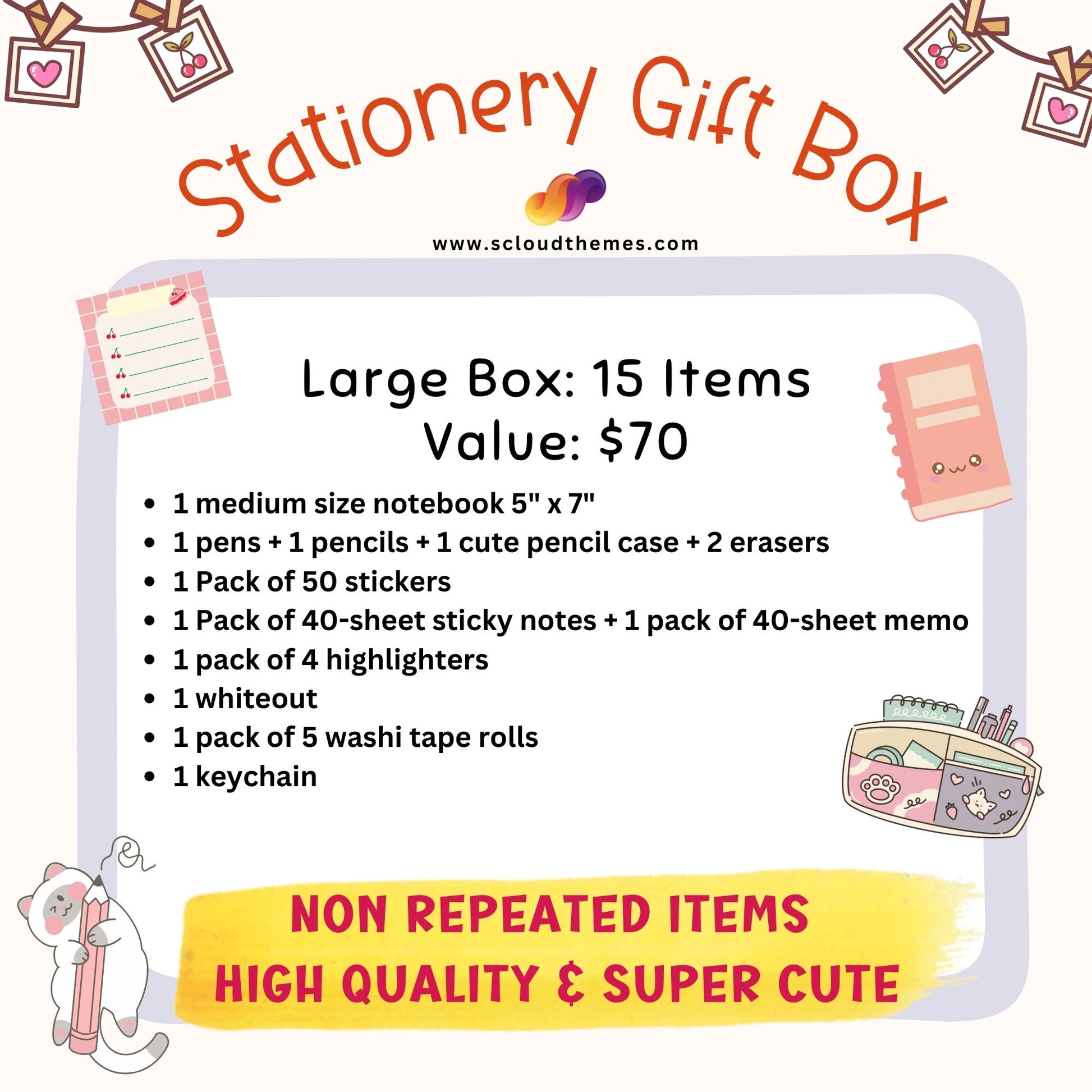 a stationery gift box is shown with instructions