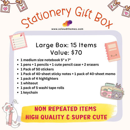 a stationery gift box is shown with instructions