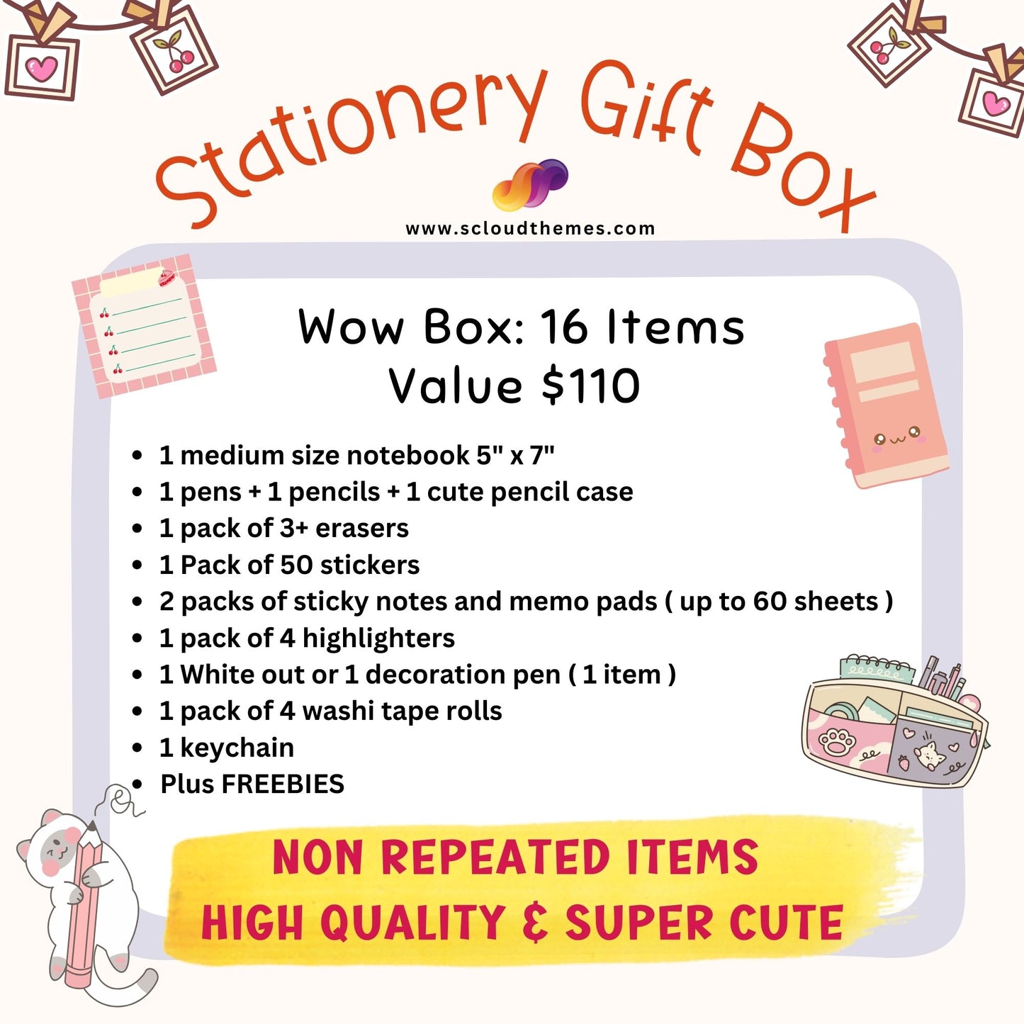 the stationery gift box is available for purchase