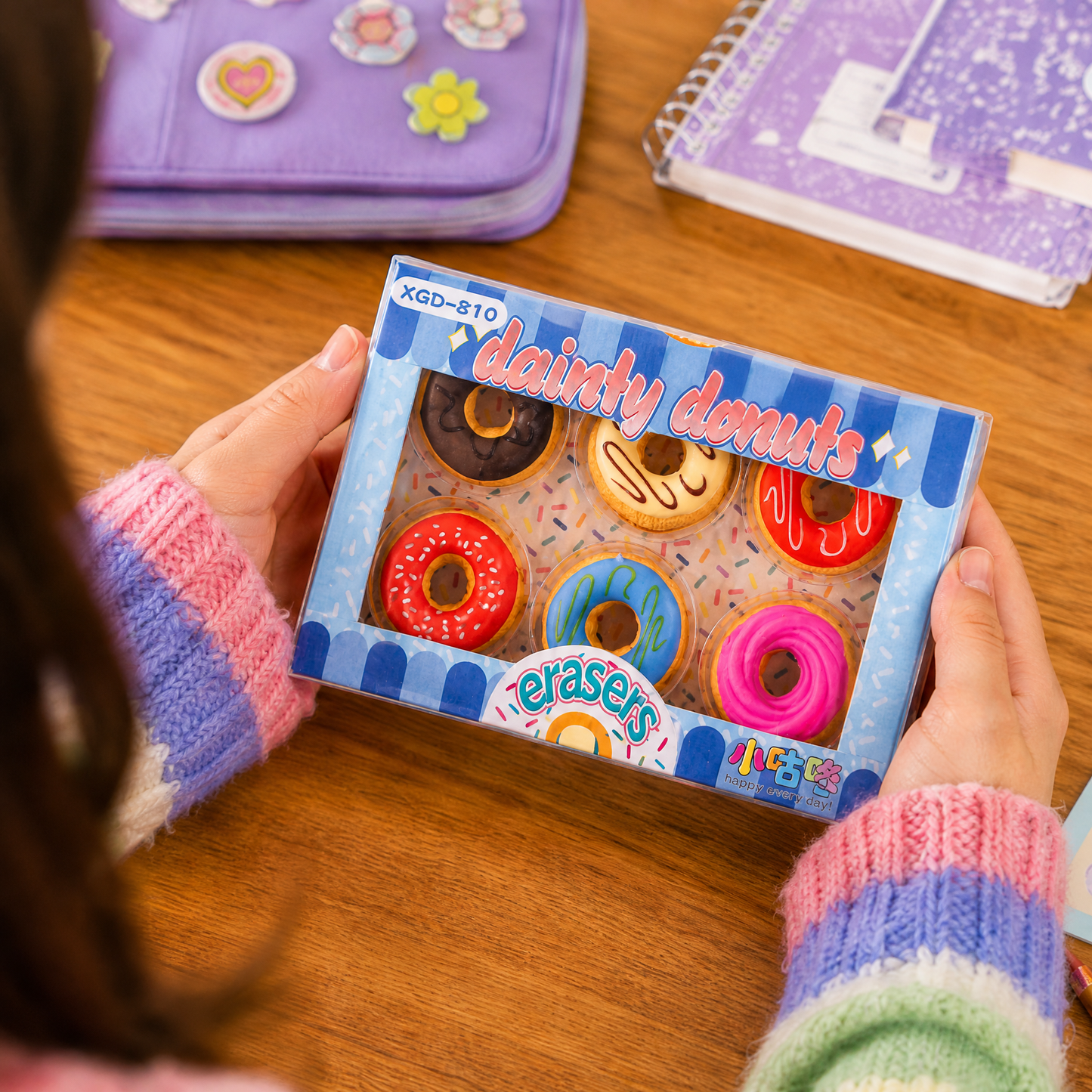 Kawaii Donut Erasers Graduation | Cute School Erasers