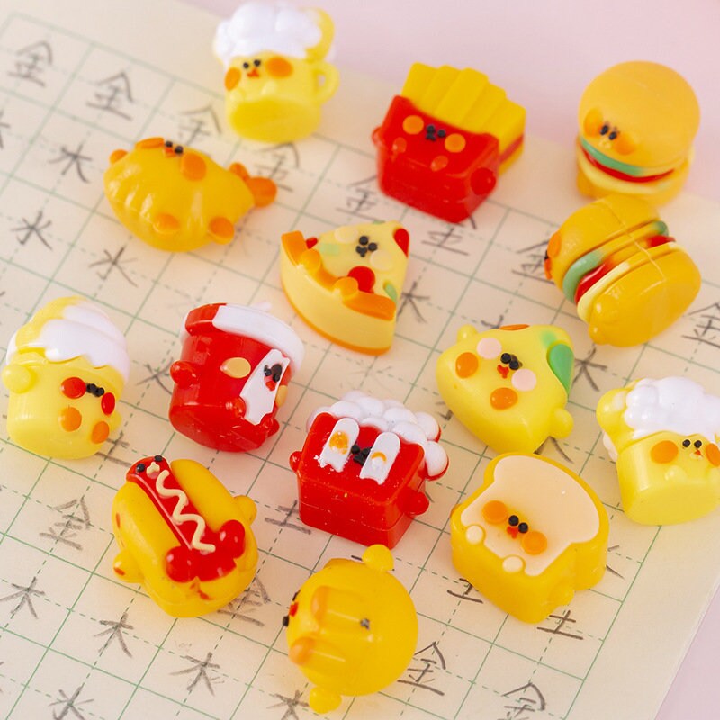 7 pcs cute fast food erasers set | Burger, hotdog, fries, pizza erasers | Promotion Gift | Graduation Gift | Stationery Erasers