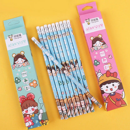 6 pcs Kawaii Pencil Packs | Animal, Princess, Fruits Pencils Set for kids and animal lovers | Birthday Gift for Teacher | Kawaii Pen Set |