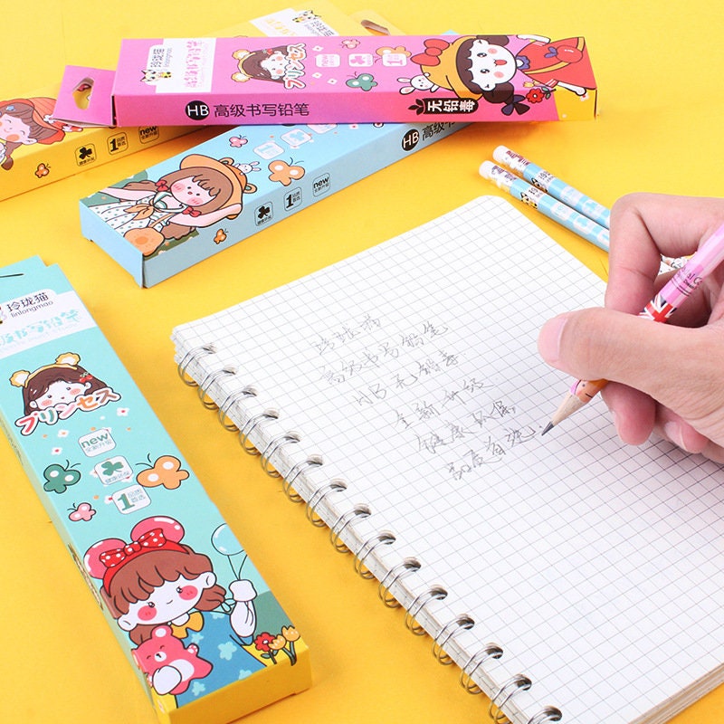 6 pcs Kawaii Pencil Packs | Animal, Princess, Fruits Pencils Set for kids and animal lovers | Birthday Gift for Teacher | Kawaii Pen Set |