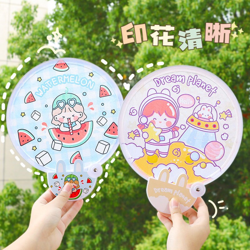 Kawaii Portable Folding Hand Fan | Best sellers Bunny, Bear, Kitty, Animal Folder Hand Fans | Gift for her, kids | Birthday Stationery Gift