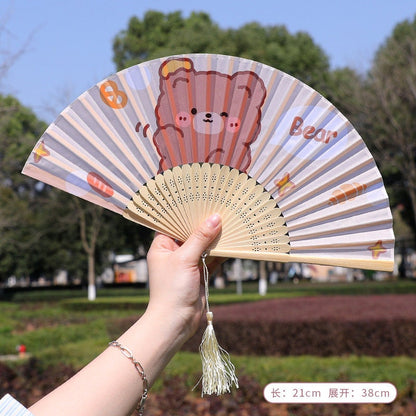 Kawaii Folding Hand Fan | Best sellers Bunny, Bear, Kitty, Animal Folder Hand Fans | Gift for her, kids | Birthday Stationery Gift