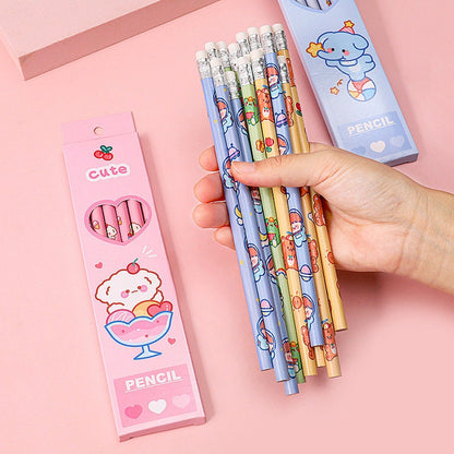 6 pcs Kawaii Pencil Packs | Animal, Princess, Fruits Pencils Set for kids and animal lovers | Birthday Gift for Teacher | Kawaii Pen Set |