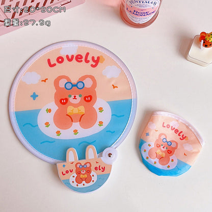 Kawaii Portable Folding Hand Fan | Best sellers Bunny, Bear, Kitty, Animal Folder Hand Fans | Gift for her, kids | Birthday Stationery Gift