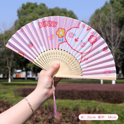 Kawaii Folding Hand Fan | Best sellers Bunny, Bear, Kitty, Animal Folder Hand Fans | Gift for her, kids | Birthday Stationery Gift