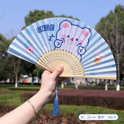 Kawaii Folding Hand Fan | Best sellers Bunny, Bear, Kitty, Animal Folder Hand Fans | Gift for her, kids | Birthday Stationery Gift