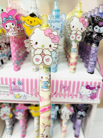 Sanrio Charm Black Ink Pen - Mermaid Kuromi, Cinnamoroll, Hello Kitty, My Melody, Pompompurin - Black Pen - Kawaii Gift for Sanrio Fans