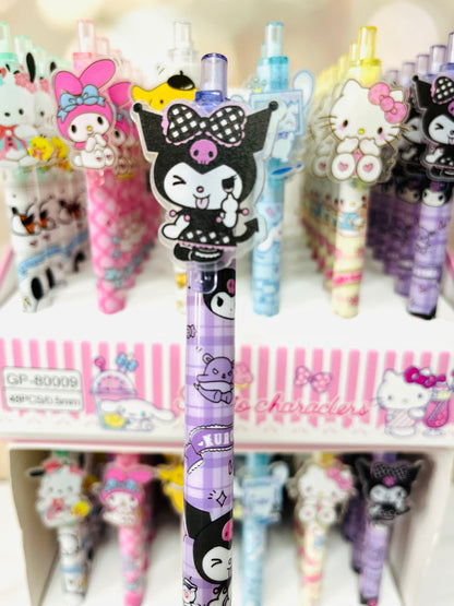 Sanrio Charm Black Ink Pen - Mermaid Kuromi, Cinnamoroll, Hello Kitty, My Melody, Pompompurin - Black Pen - Kawaii Gift for Sanrio Fans