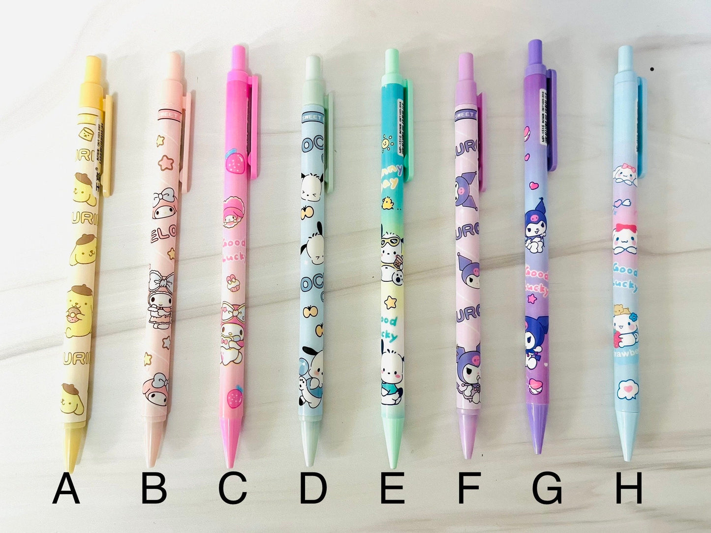 Sanrio Mechanical Pencil - Kuromi, Cinnamoroll, Hello Kitty, My Melody, Pompompurin - 0.5mm Pencil - Kawaii Gift for Sanrio Fans