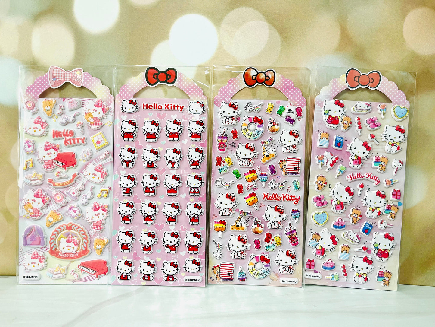 Sanrio 3D Stickers 4 Sheets/ Set - Same Theme - Kuromi, Cinnamoroll, Hello Kitty, My Melody, Pompompurin - Stationary Birthday Gift