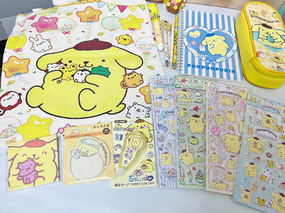 Pompompurin Stationery Gift Box - Lmited edition Included Sanrio pen, pencils, pencil bag, stickers, tote, notebook, sticky notes, keychain