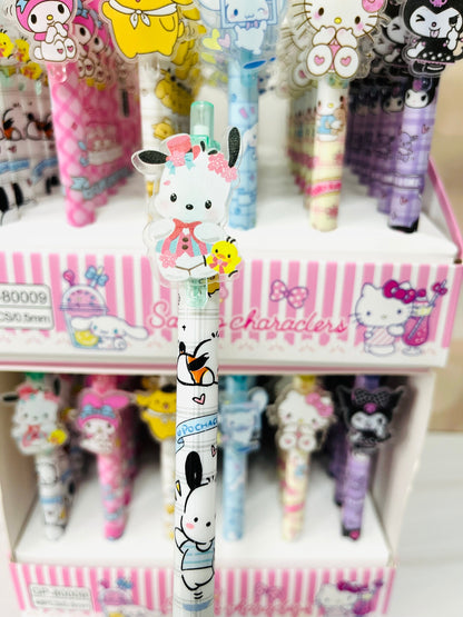 Sanrio Charm Black Ink Pen - Mermaid Kuromi, Cinnamoroll, Hello Kitty, My Melody, Pompompurin - Black Pen - Kawaii Gift for Sanrio Fans