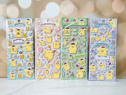 Sanrio 3D Stickers 4 Sheets/ Set - Same Theme - Kuromi, Cinnamoroll, Hello Kitty, My Melody, Pompompurin - Stationary Birthday Gift