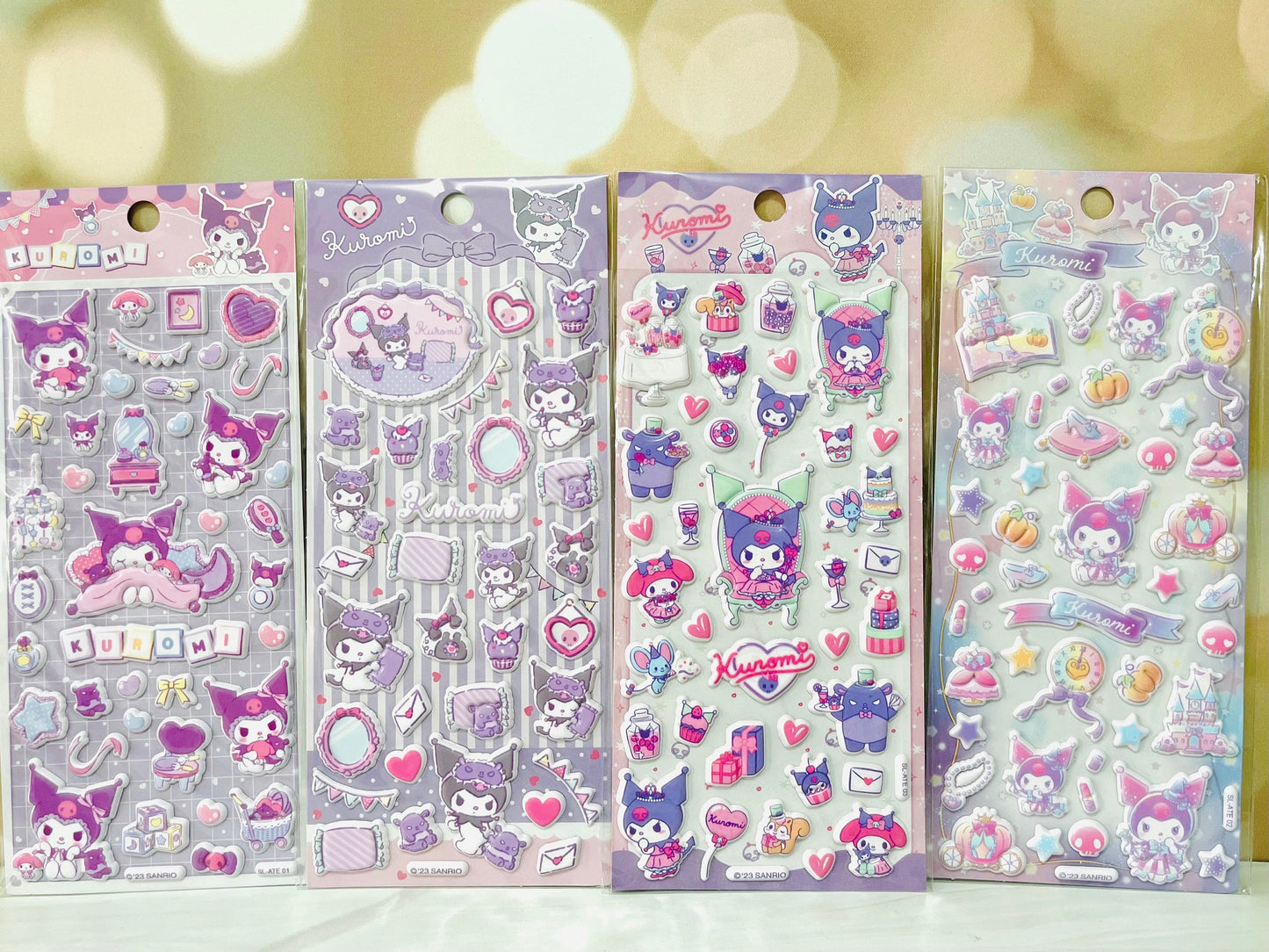 Sanrio 3D Stickers 4 Sheets/ Set - Same Theme - Kuromi, Cinnamoroll, Hello Kitty, My Melody, Pompompurin - Stationary Birthday Gift