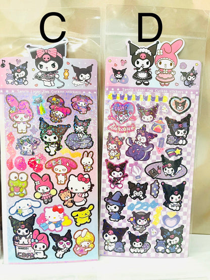 Sanrio Stickers Sheet - Kuromi, Cinnamoroll, Hello Kitty, My Melody, Pompompurin - Kawaii Gift for Sanrio Fans - Stationary Goodness Notes