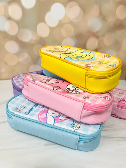 Sanrio Pencil Case - Kuromi, Cinnamoroll, Hello Kitty, My Melody, Pompompurin - Kawaii Pencil Holder - Stationary Pencil Pouch Birthday Gift