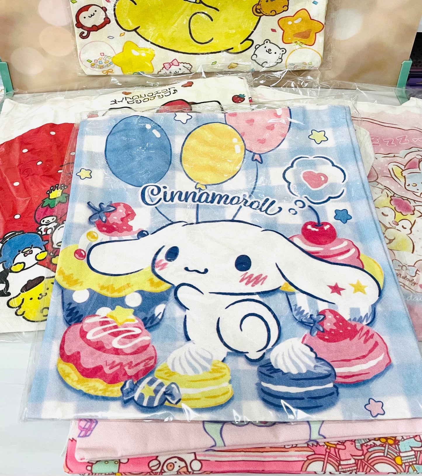 Sanrio Family Canvas Tote - Limited Editions -  Kuromi, Cinnamoroll, Hello Kitty, My Melody, Pompompurin - Kawaii Gift for Sanrio Fans