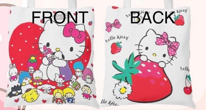 Sanrio Family Canvas Tote - Limited Editions -  Kuromi, Cinnamoroll, Hello Kitty, My Melody, Pompompurin - Kawaii Gift for Sanrio Fans