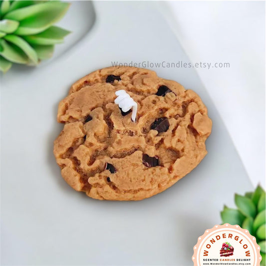 Cookie scented candle styled as a gift