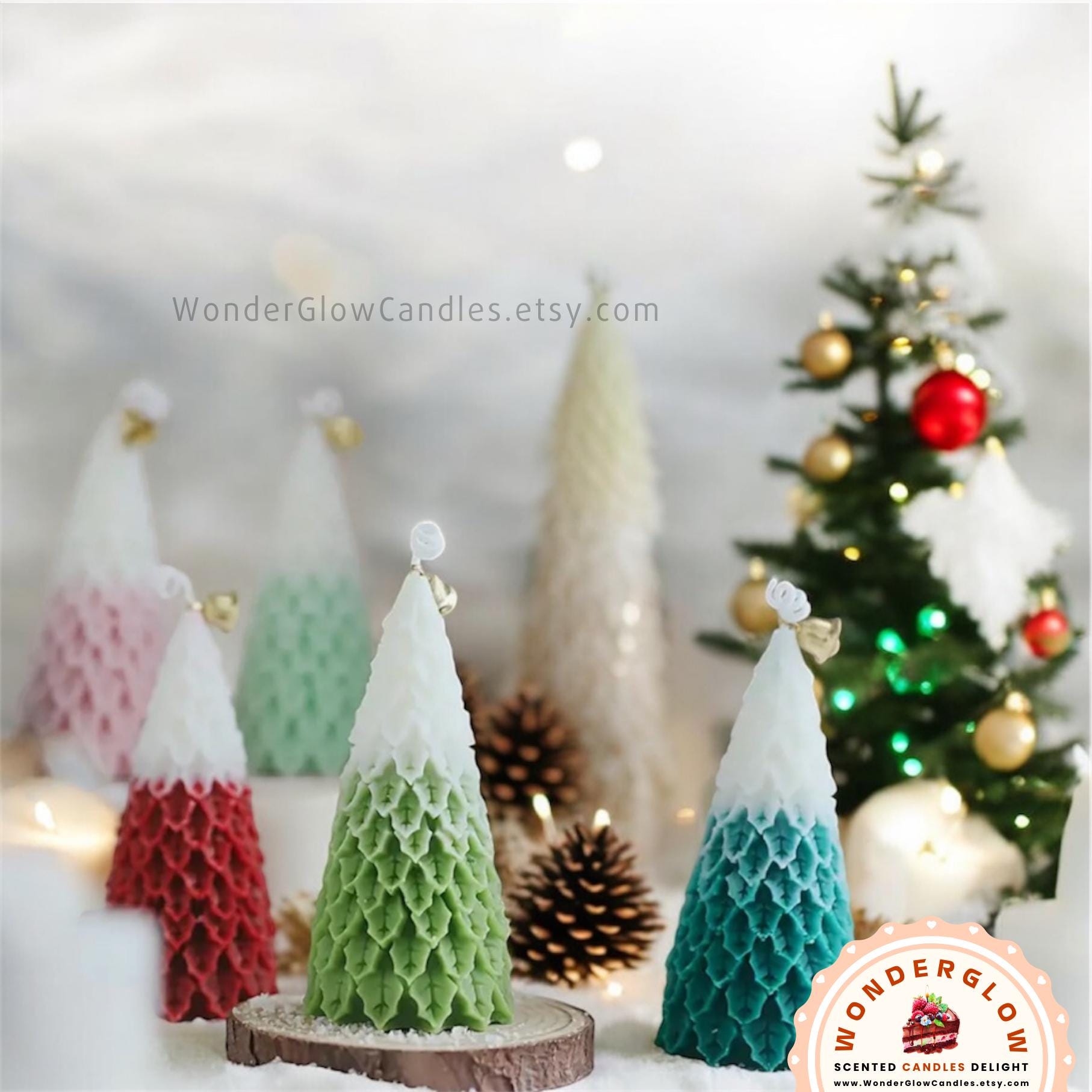 Christmas tree scented candle - photo 12 showing colors and styles