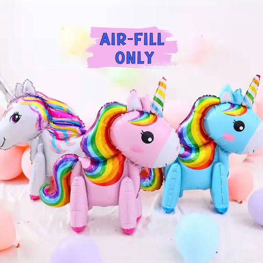 Unicorn Balloons Set - JUMBO SIZE 33"- Self-Stand Balloon - Pack of 3 Balloons, 1 Of Each Style