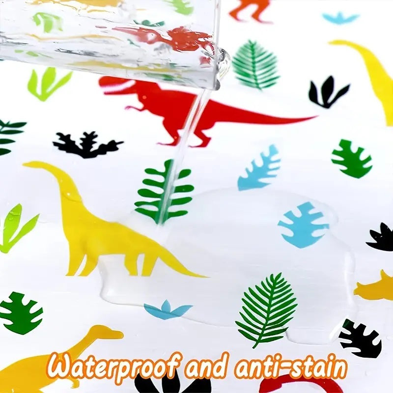 Dinosaur Party Tableware Kit - 18 pcs - Banner, 32" Self-stand Dino Balloon, Cake Topper, Tablecloth.